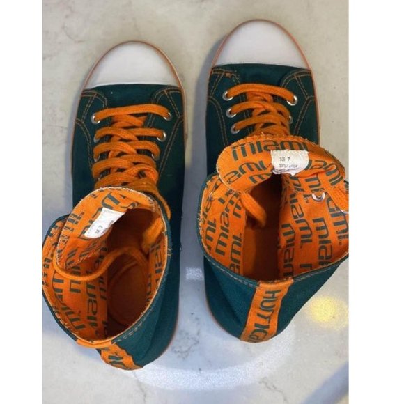 Miami Hurricanes High Top Sneakers - Women's Size 7 - Picture 7 of 8